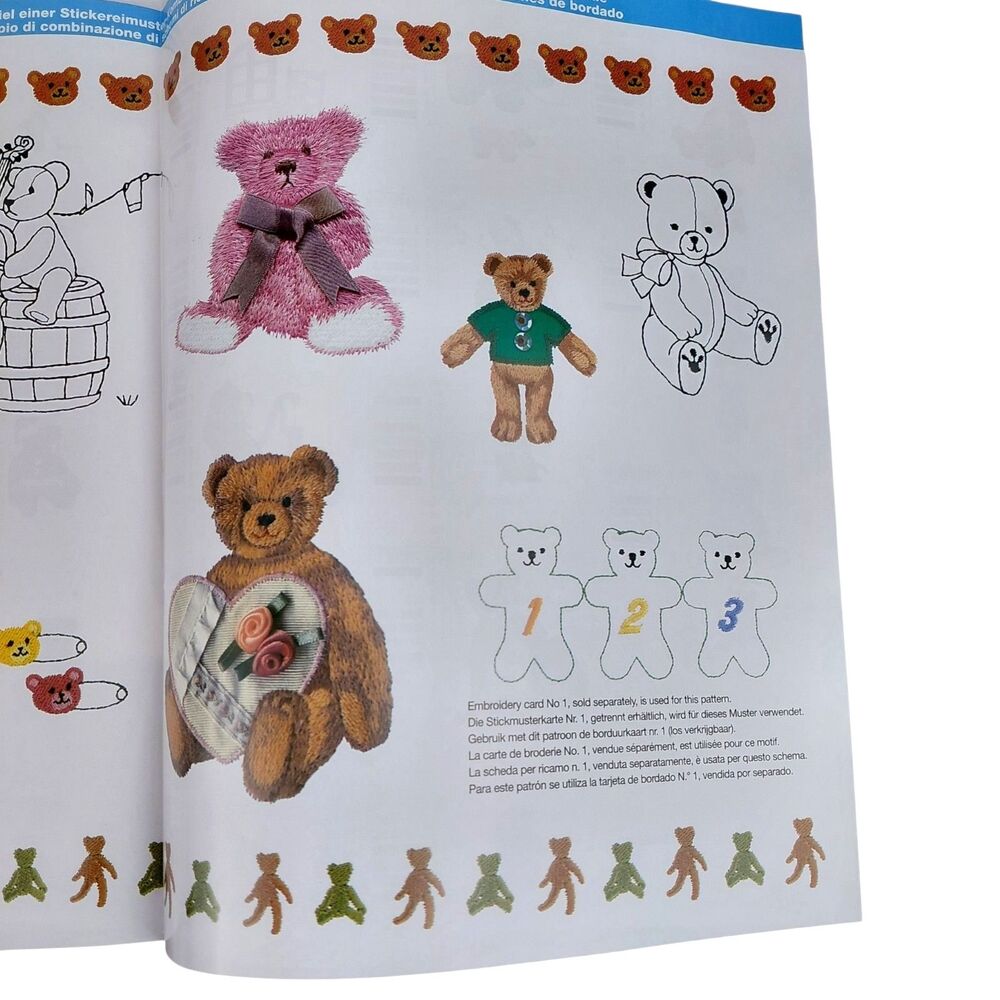 Bernette Bernina Teddy Bears Embroidery Designs Card 52 Deco Brother Baby Lock - Picture 4 of 9